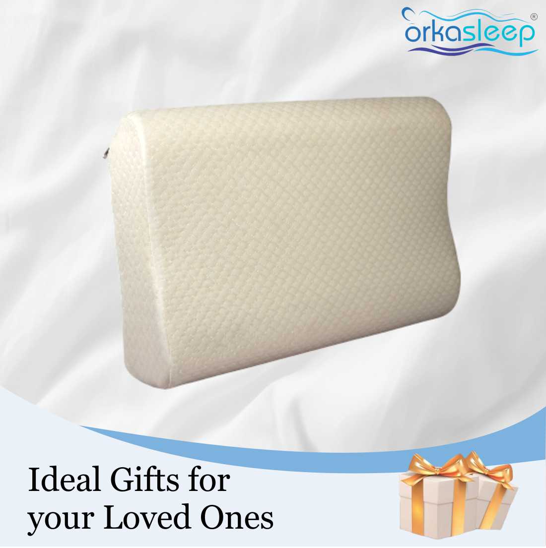 Orkasleep Active Orthopedic Contour Neck Support Pillow for Sleeping, Neck & Shoulder Pain Memory Foam Solid Sleeping Pillow Pack of 1 view 7